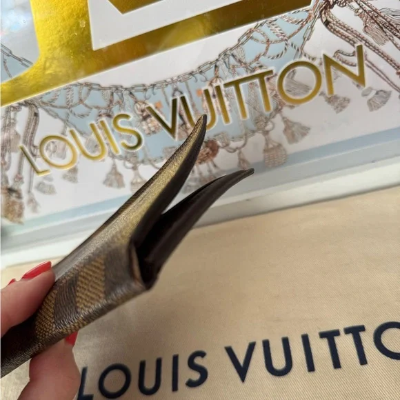 Louis Vuitton Brown Damier Long Wallet Checkbook Card Holder